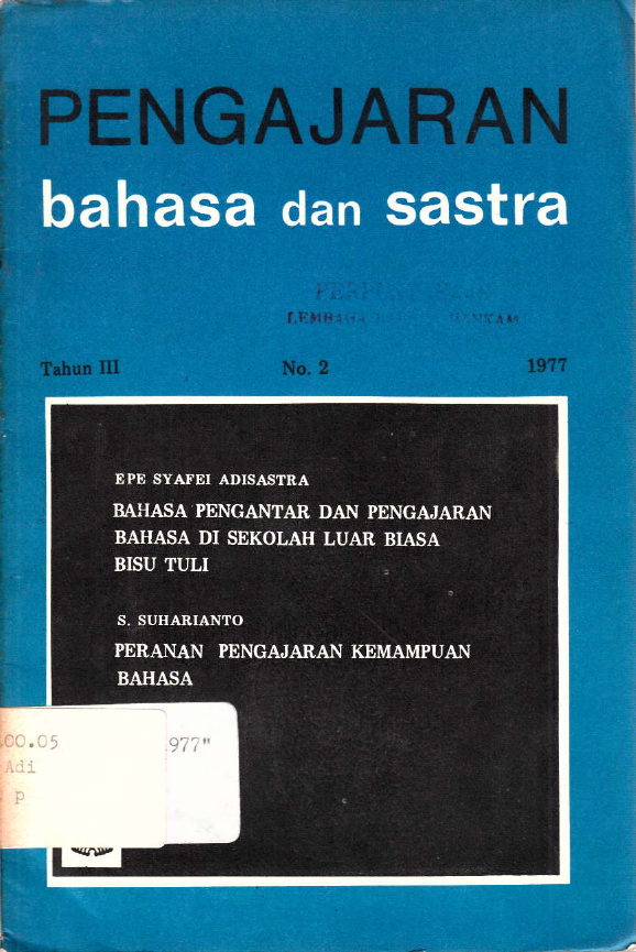 PENGAJARAN BAHASA DAN SASTRA NO. 2 TAHUN III