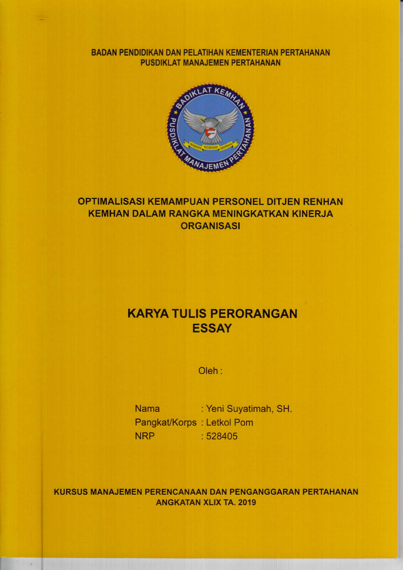 OPTIMALISASI KEMAMPUAN PERSONEL PENGAWASAN DAN PEGENDALIAN BIDANG KONSTRUKSI DENZIBANG2/JAYA GUNA MENDUKUNG TUGAS POKOKZIDAM JAYA