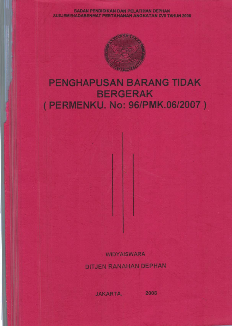 PENGHAPUSAN BARANG TIDAK BERGERAK