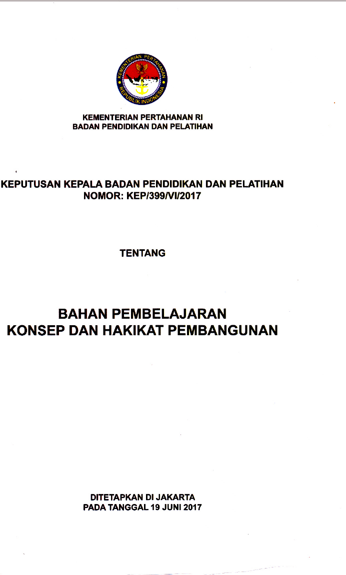 BAHAN PEMBELAJARAN KONSEP DAN HAKIKAT PEMBANGUNAN