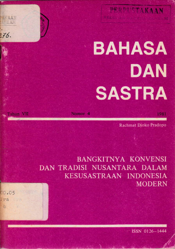 BAHASA DAN SASTRA NOMOR 4 TAHUN VII