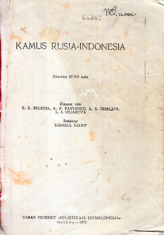 KAMUS RUSIA - INDONESIA