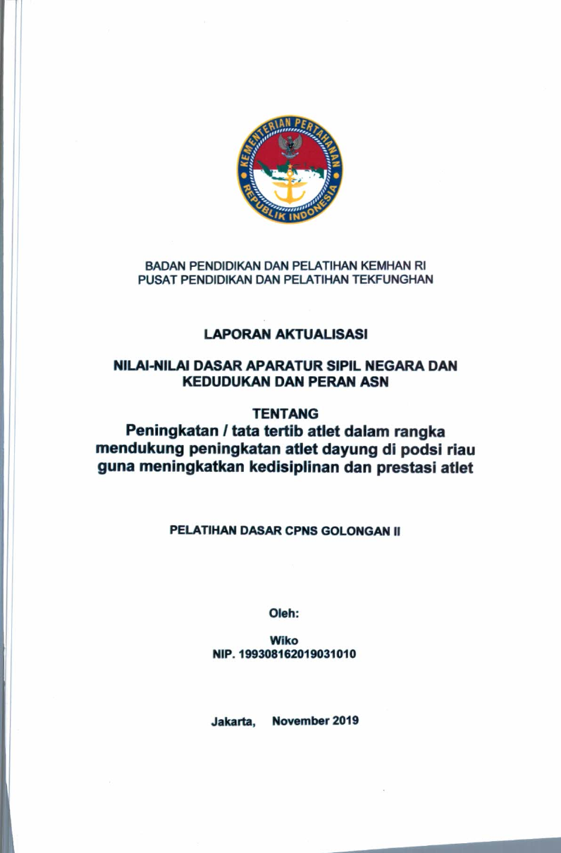 PENINGKATAN/ TATA TERTIB ATLET DALAM RANGKA MENDUKUNG PENINGKATAN ATLET DAYUNG DI PODSI RIAU GUNA MENINGKATKAN KEDISIPLINAN DAN PRESTASI ATLET