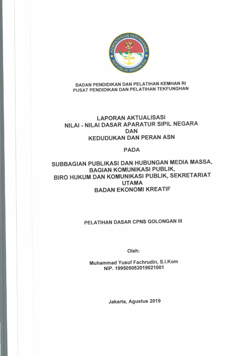 SUBBAGIAN PUBLIKASI DAN HUBUNGAN MEDIA MASSA, BAGIAN KOMUNIKASI PUBLIK BIRO HUKUM DAN KOMUNIKASI PUBLIK, SEKRETARIAT UTAMA BADAN EKONOMI KREATIF