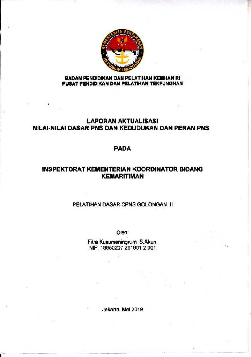 INSPEKTORAT KEMENTERIAN KOORDINATOR BIDANG KEMARITIMAN