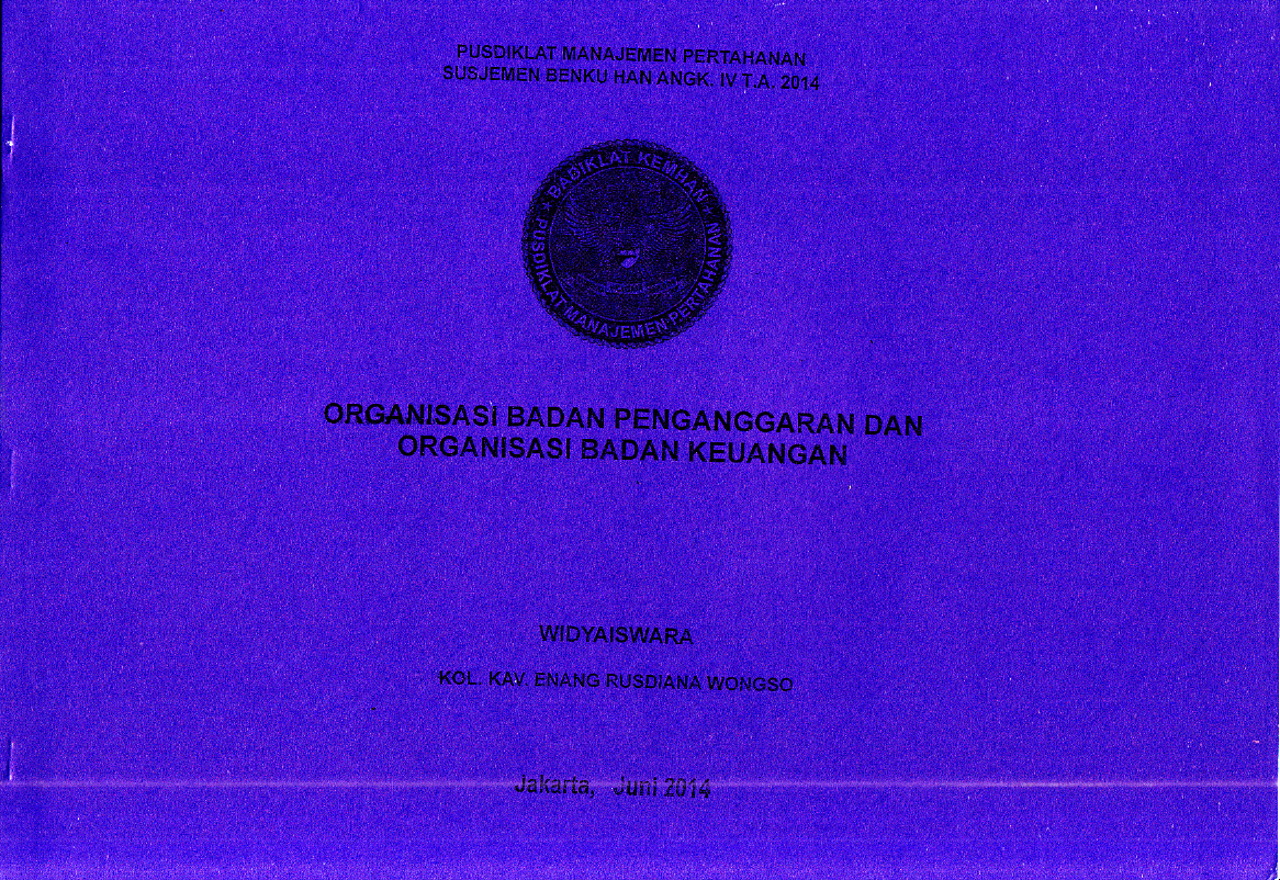 ORGANISASI BADAN PENGANGGARAN DAN ORGANISASI BADAN KEUANGAN