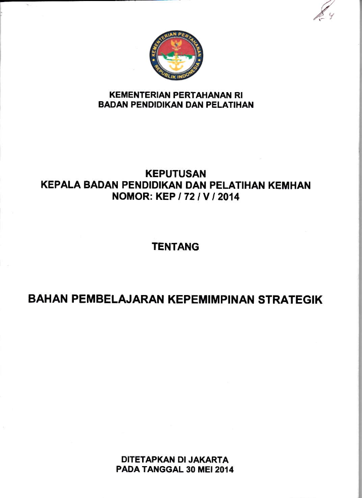 BAHAN PEMBELAJARAN KEPEMIMPINAN STRATEGIK