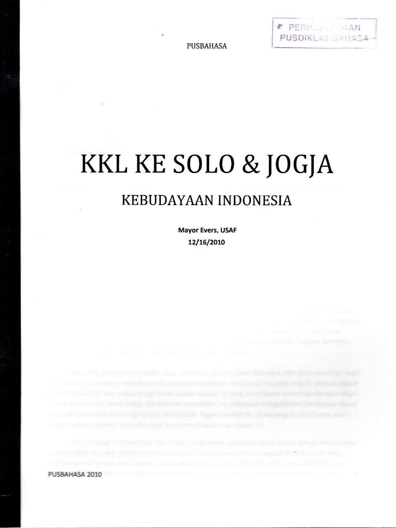 KKL KE SOLO & JOGJA KEBUDAYAAN INDONESIA