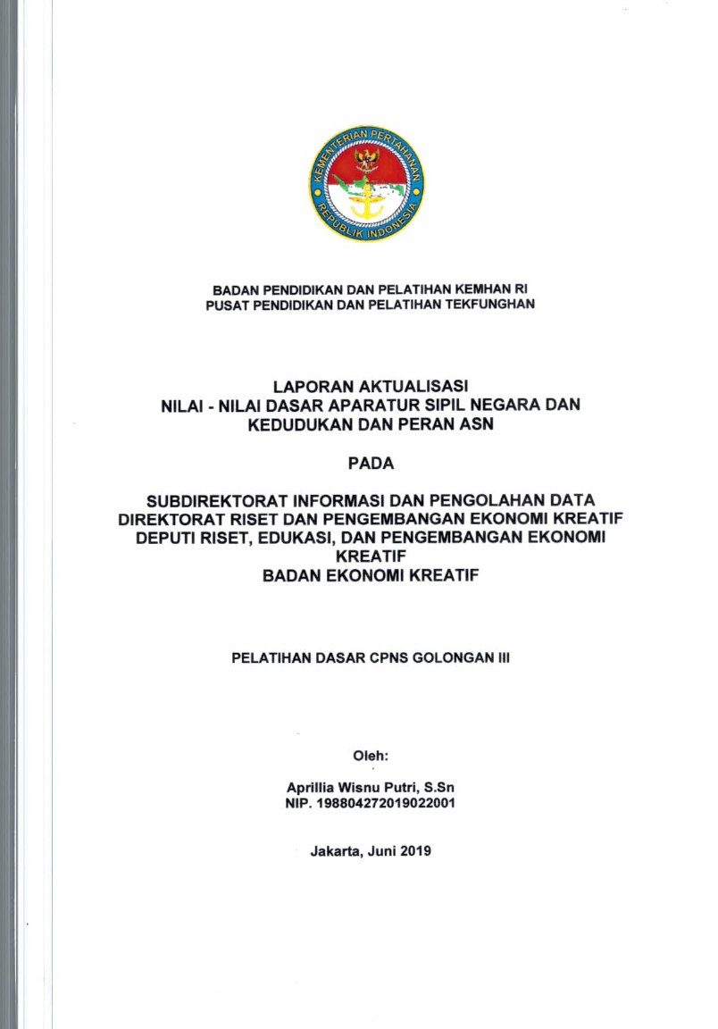 SUBDIREKTORAT INFORMASI DAN PENGOLAHAN DATA DIREKTORAT RISET DAN PENGEMBANGAN EKONOMI KREATIF DEPUTI RISET , EDUKASI, DAN PENGEMBANGAN EKONOMI KREATIF BADAN EKONOMI KREATIF