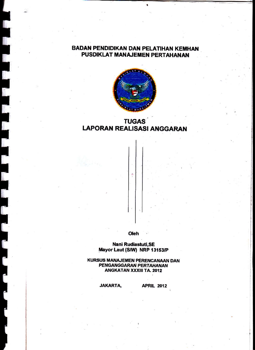TUGAS MATA KULIADH : LAPORAN REALISASI ANGGARAN