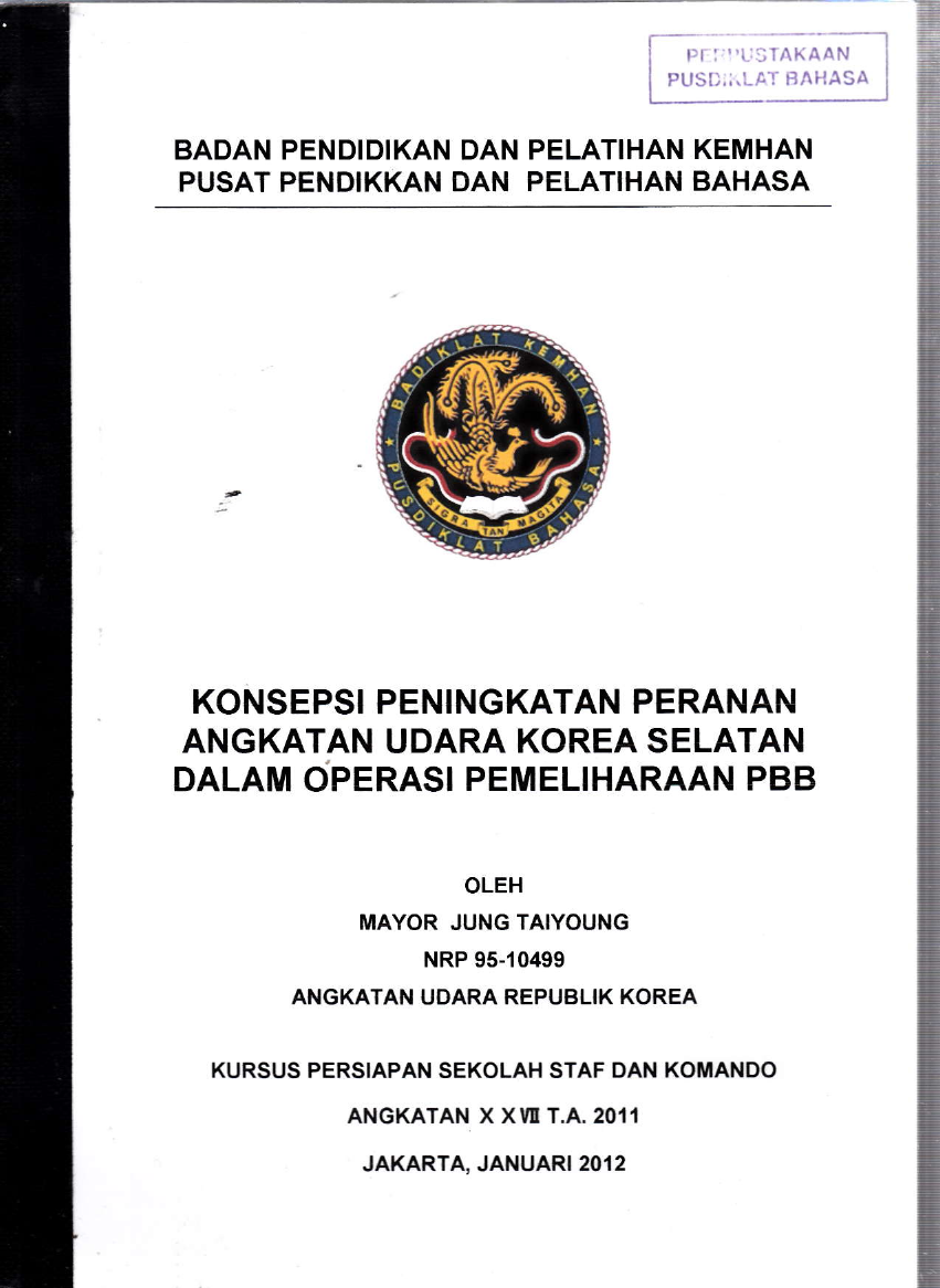KONSEPSI PENINGKATAN PERANAN ANGKATAN UDARA KOREA SELATAN DALAM OPERASI PEMELIHARAAN PBB