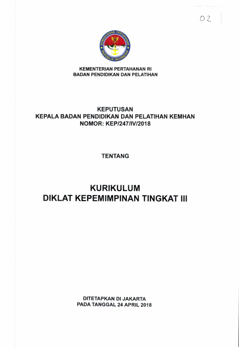 KURIKULUM DIKLAT KEPEMIMPINAN TINGKAT III