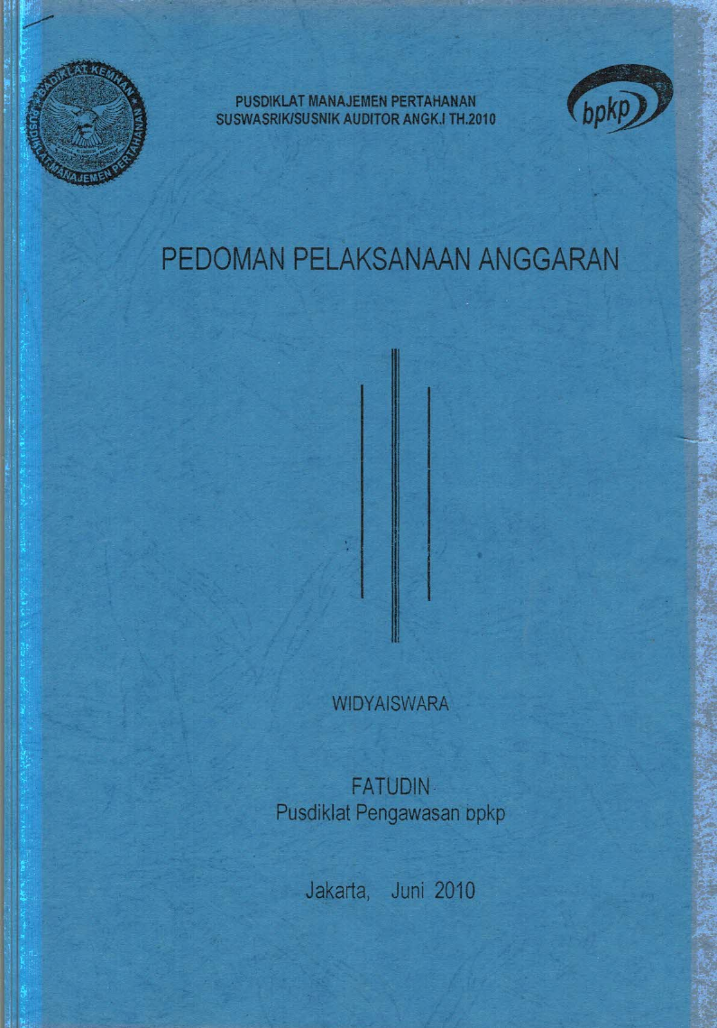 PEDOMAN PELAKSANAAN ANGGARAN
