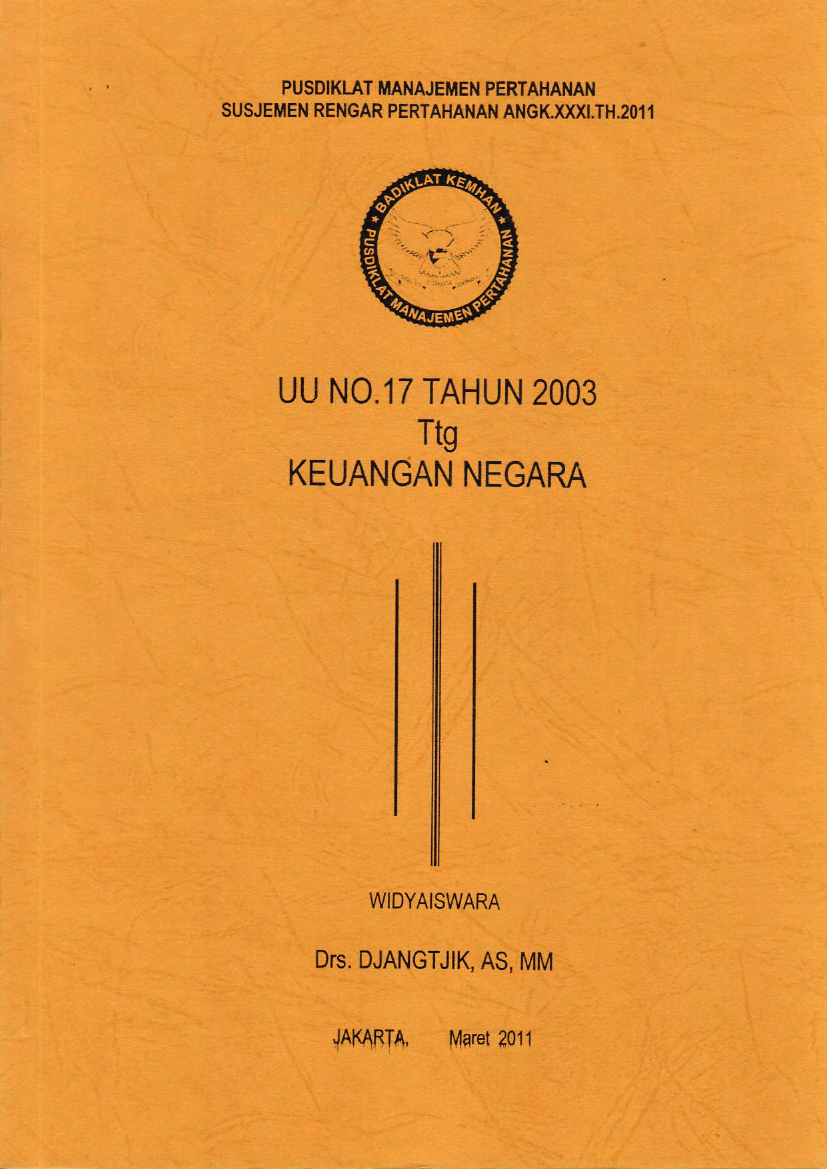 UU NO. 17 TAHUN 2003 TTG KEUANGAN NEGARA