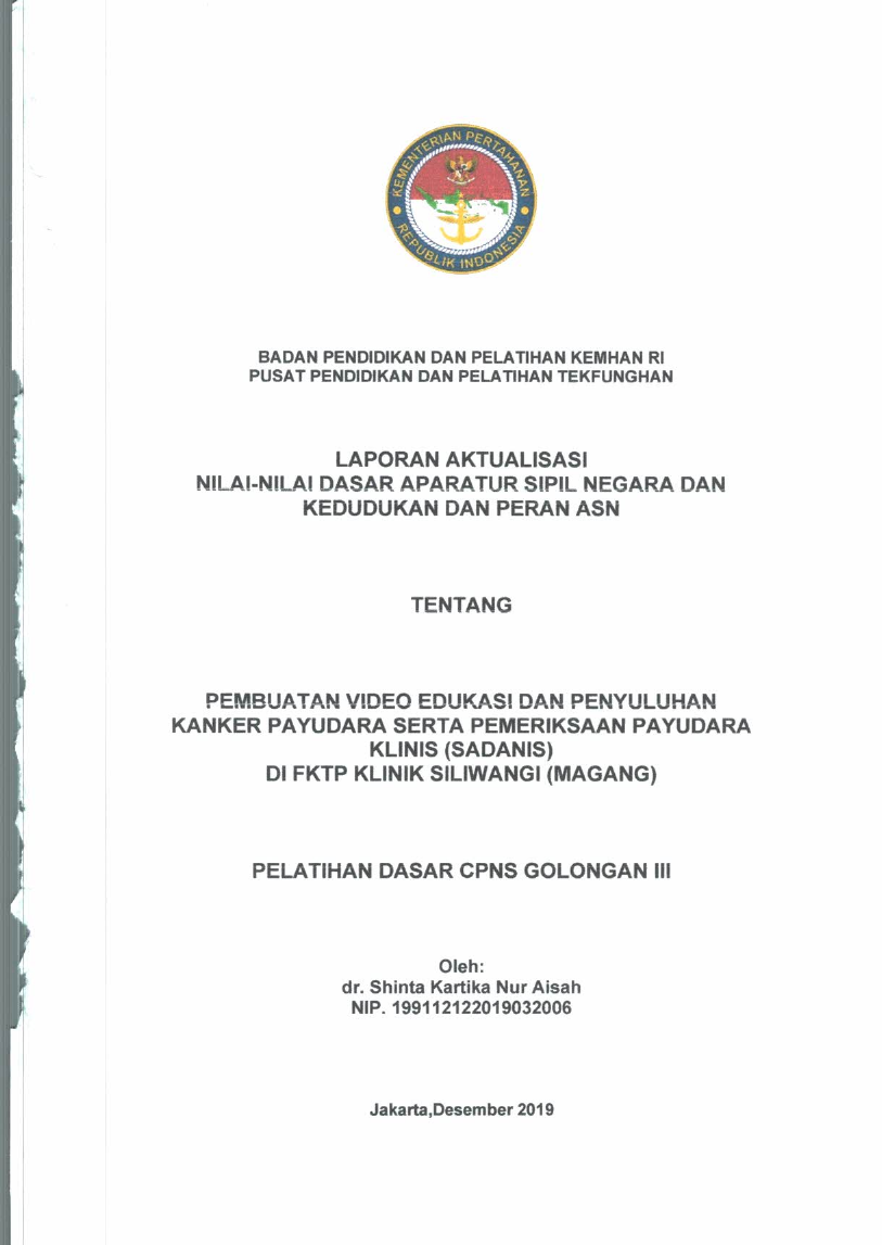 PEMBUATAN VIDEO EDUKASI DAN PENYULUHAN KANKER PAYUDARA SERTA PEMERIKSAAN PAYUDARA KLINIS (SADANIS) DI FKTP KLINIK SILIWANGI (MAGANG)