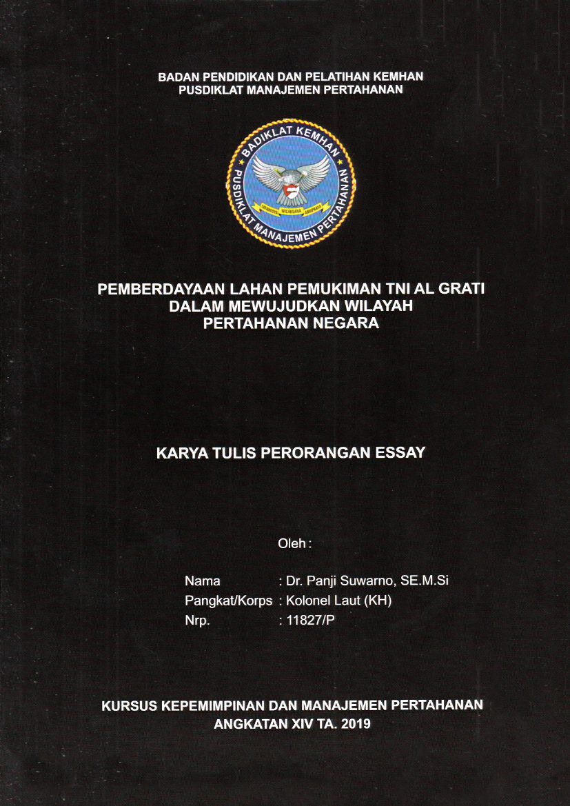 PEMBERDAYAAN LAHAN PEMUKIMAN TNI AL GRATI DALAM MEWUJUDKAN WILAYAH PERTAHANAN NEGARA