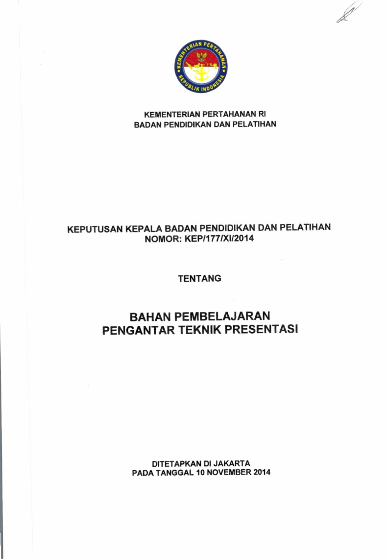 BAHAN PEMBELAJARAN PENGANTAR TEKNIK PERSENTASI