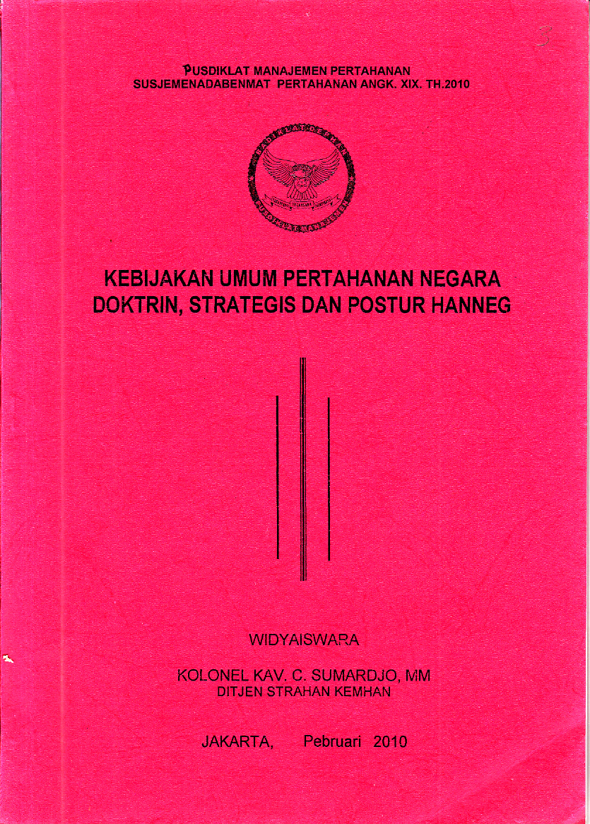 KEBIJAKAN UMUM PERTAHANAN NEGARA
DOKTRIN, STRATEGIS DAN POSTUR HANNEG