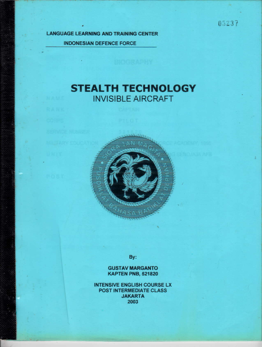 STEALTH TECHONOLOGY INVISIBLE AIRCRAFT