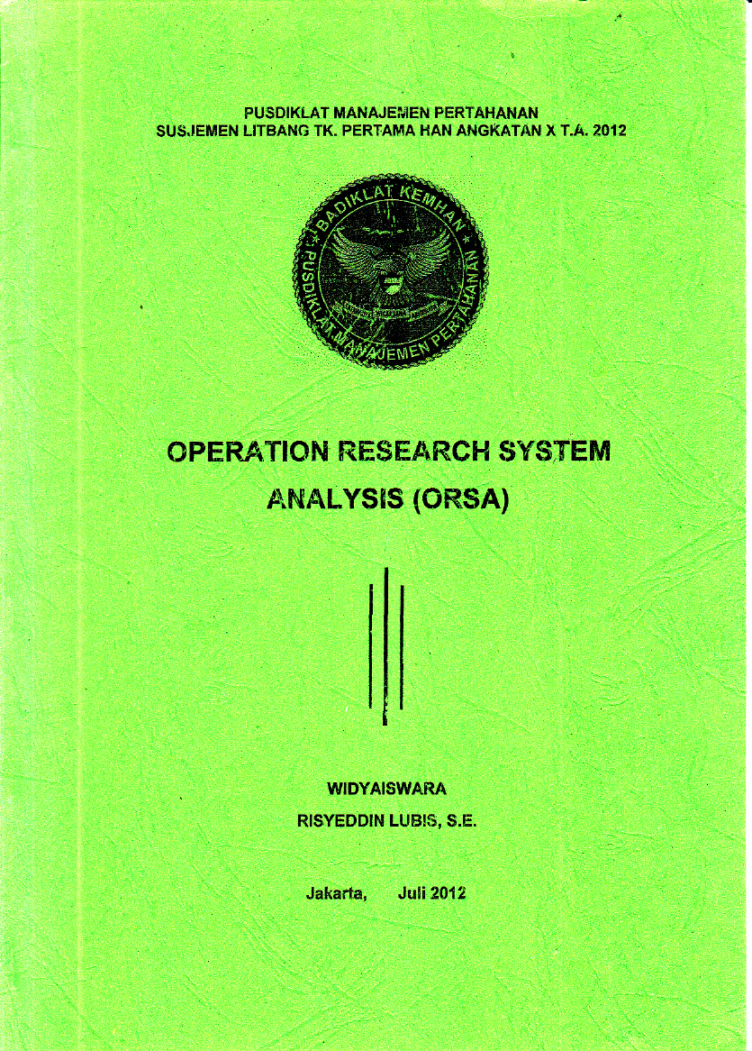 OPERATION RESEARCH SYSTEM ANALYSIS (ORSA)