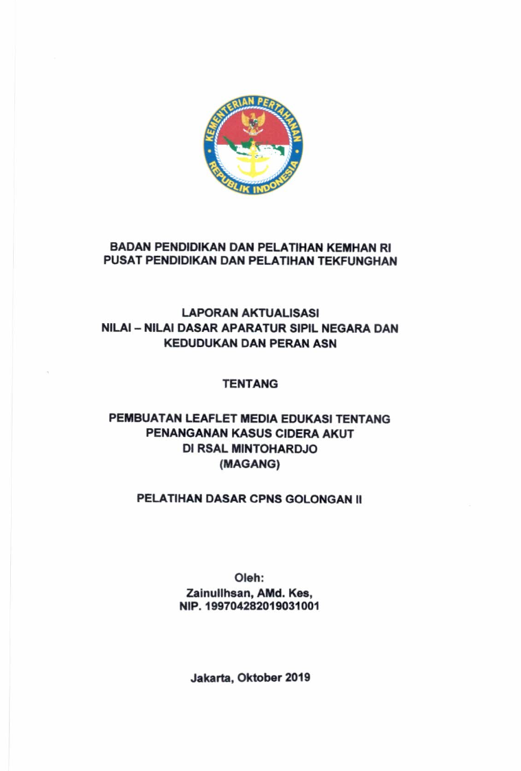 PEMBUATAN LEAFLET MEDIA EDUKASI TENTANG PENANGANAN KASUS CIDERA AKUT DI RSKAL MINTOHARDJO (MAGANG)