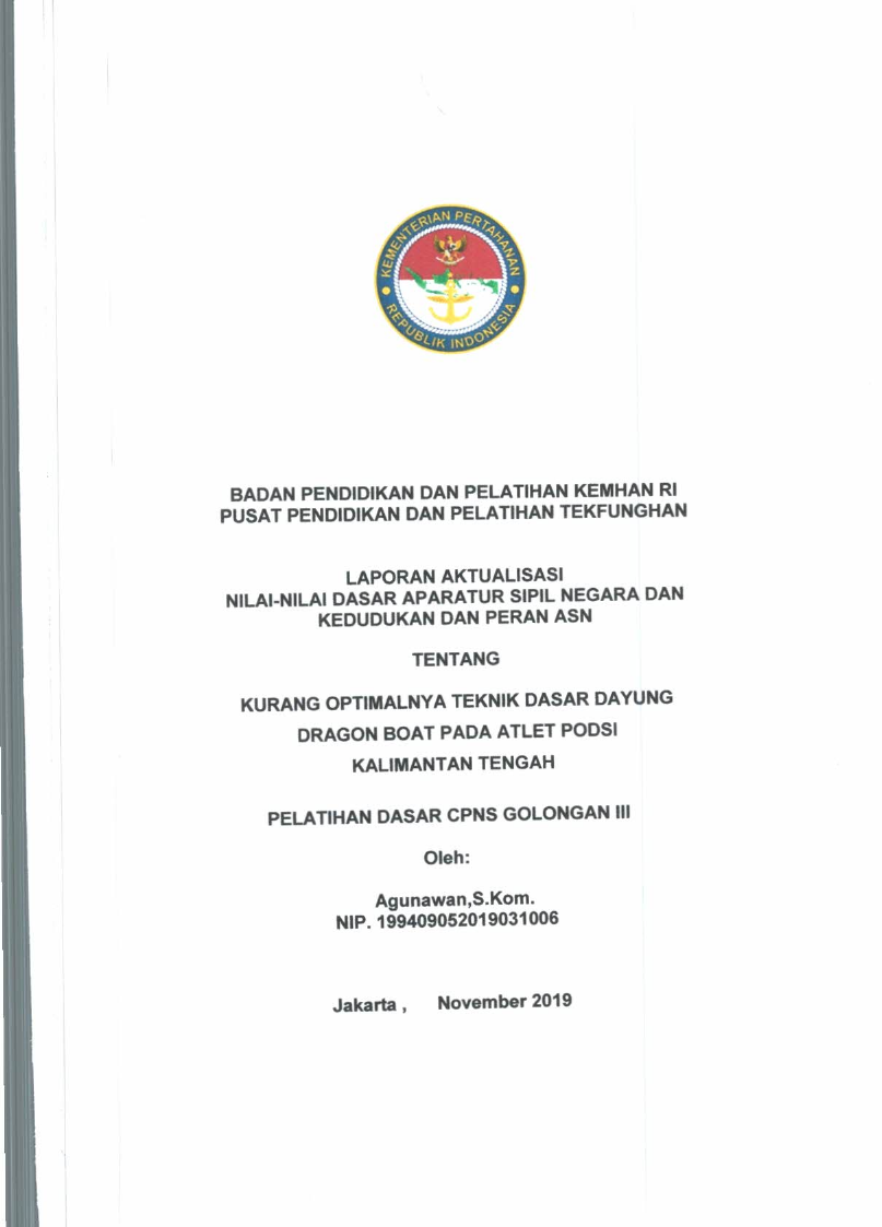 KURANG OPTIMALNYA TEKNIK DASAR DAYUNG DRAGON BOAT PADA ATLET PODSI KALIMANTAN TENGAH