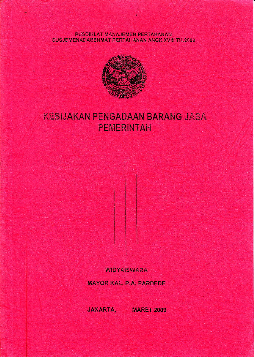 KEBIJAKAN PENGADAAN BARANG JASA PEMERINTAH