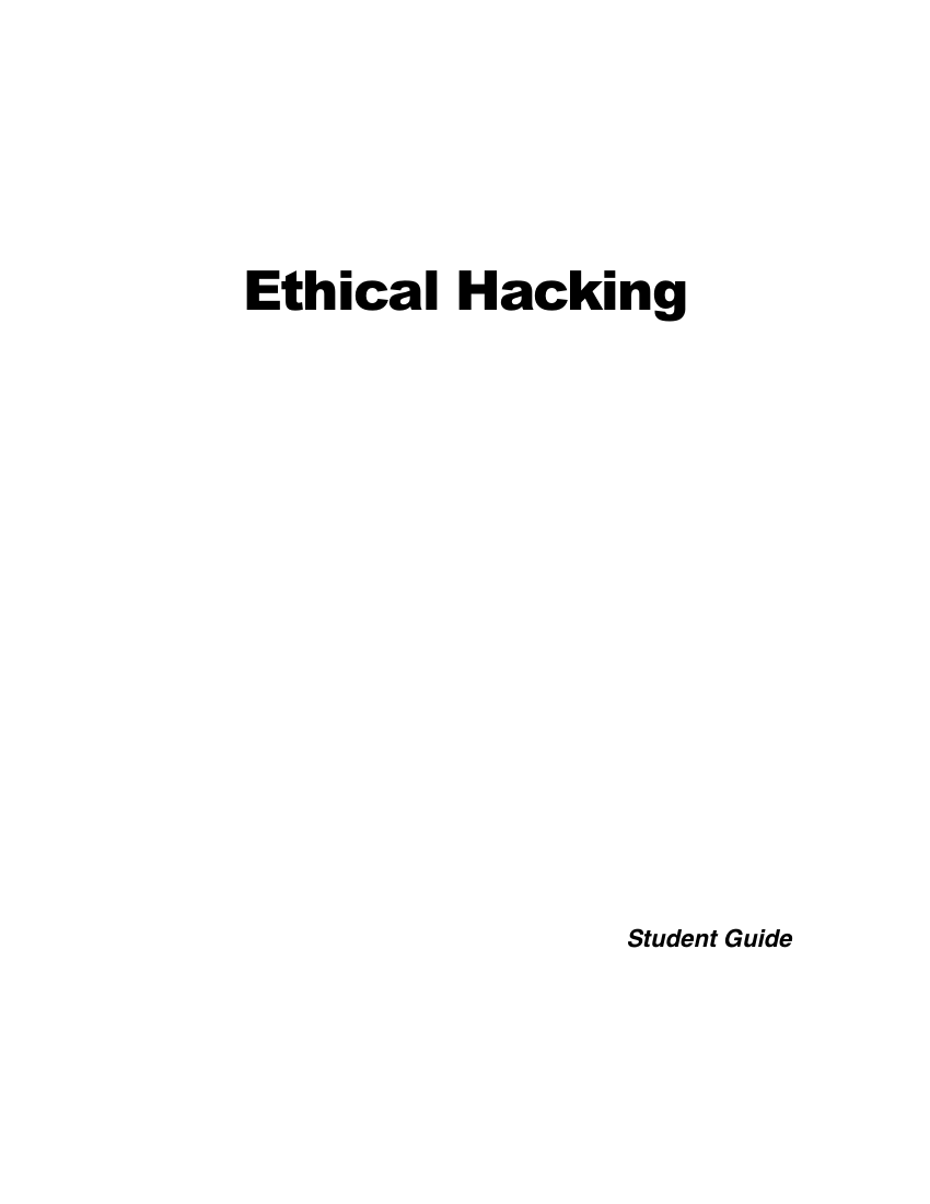 Ethical Hacking - Student Guide