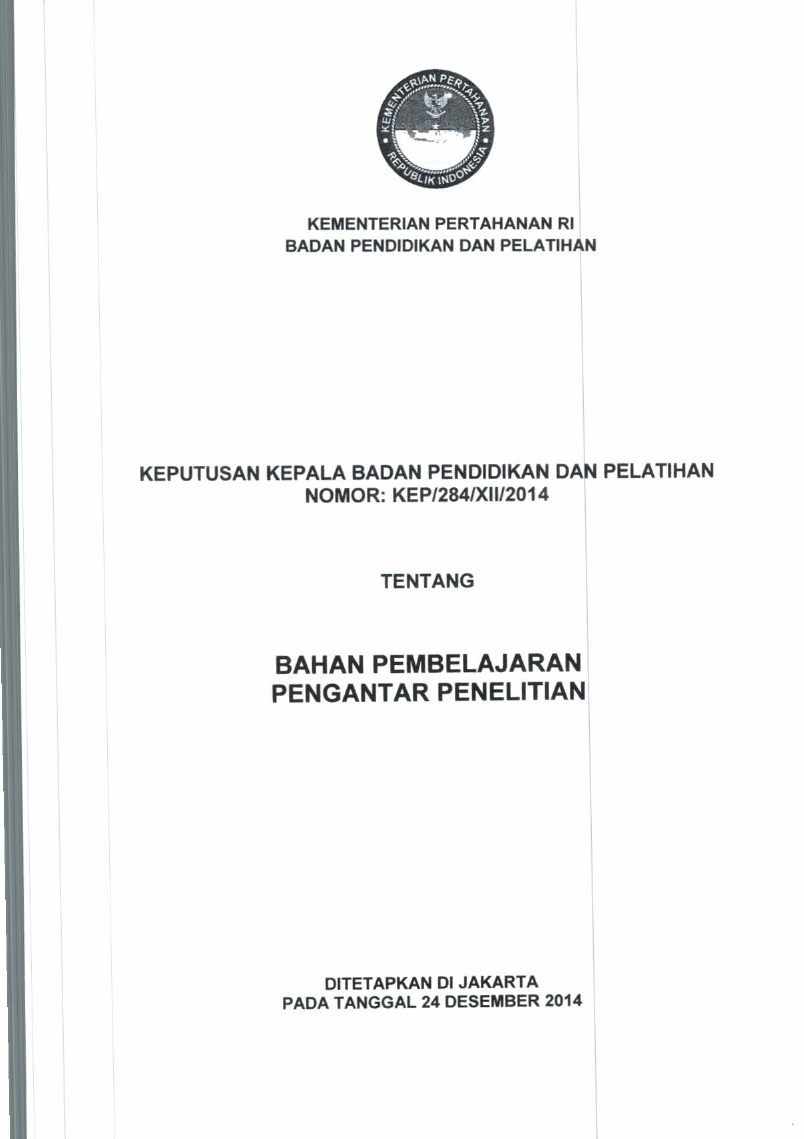 BAHAN PEMBELAJARAN PENGANTAR PENELITIAN