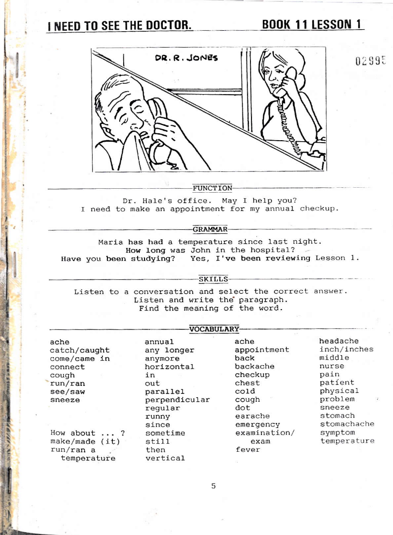 I Need to See The Doctor Book 11 Lesson 1