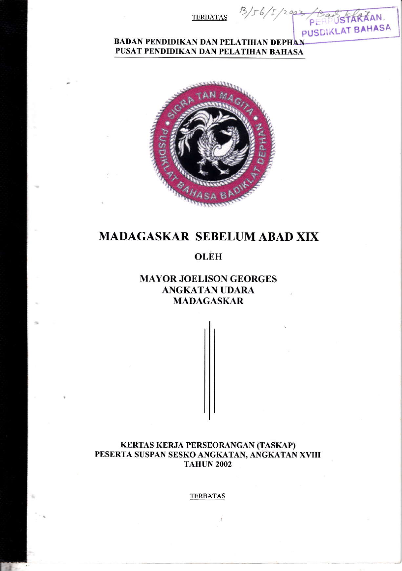 MADAGASKAR SEBELUM ABAD XIX