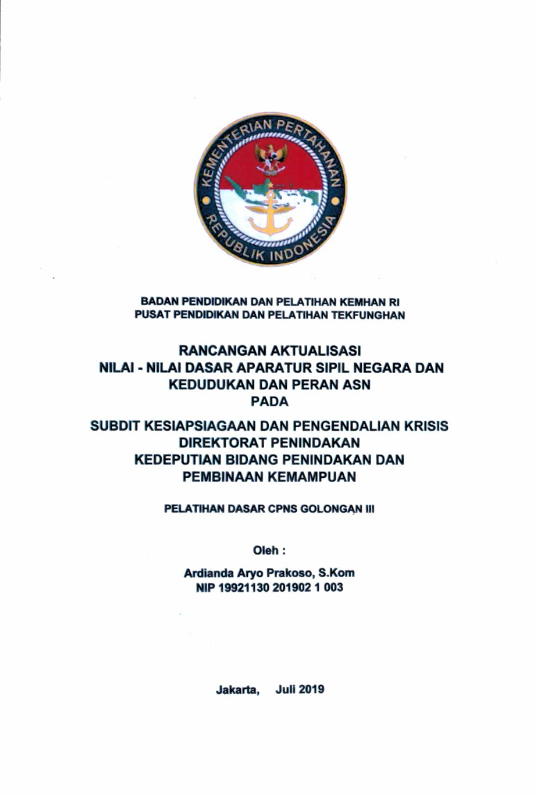 SUBDIT KESIAPSIAGAAN DAN PENGENDALIAN KRISIS DIREKTORAT PENINDAKAN KEDEPUTIAN BIDANG PENINDAKAN DAN PEMBINAAN KEMAMPUAN