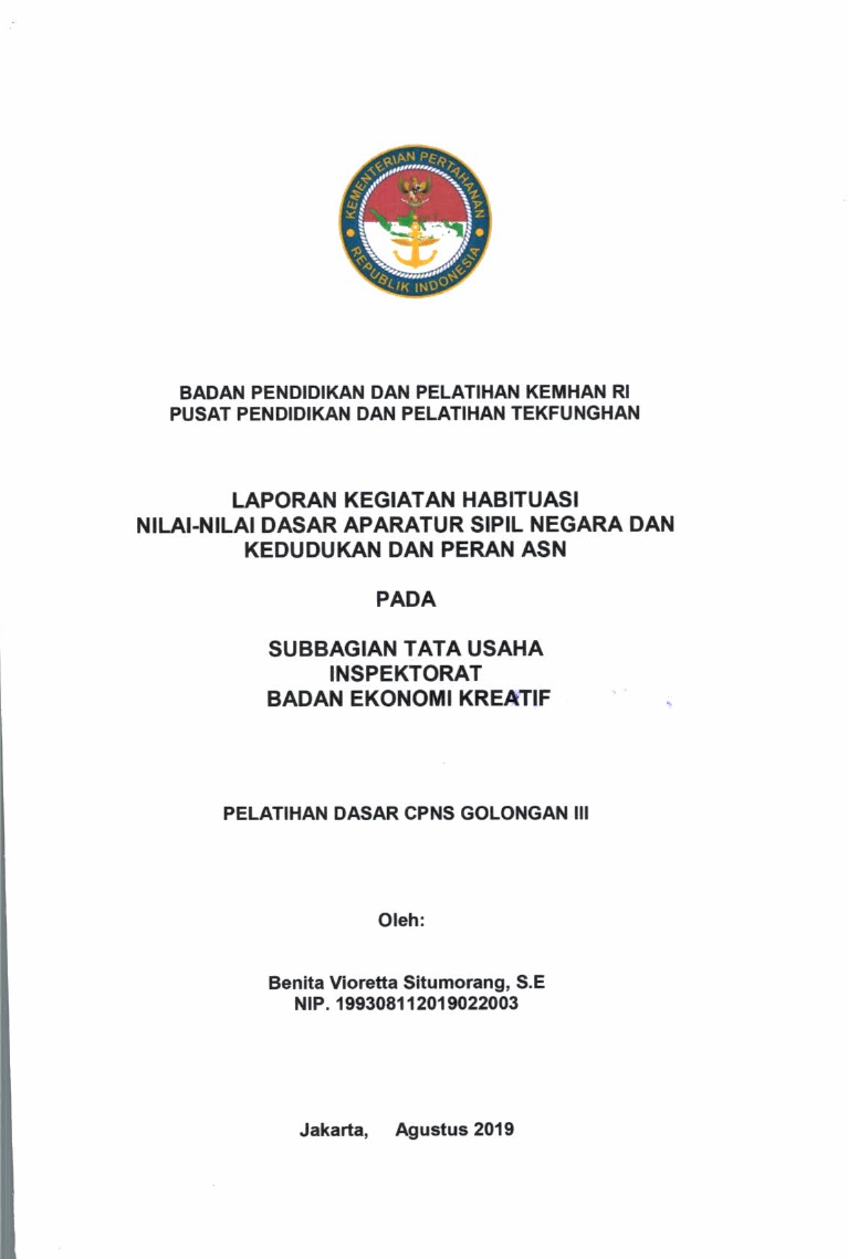 SUBBAGIAN TATA USAHA INSPEKTORAT BADAN EKONOMI KREATIF