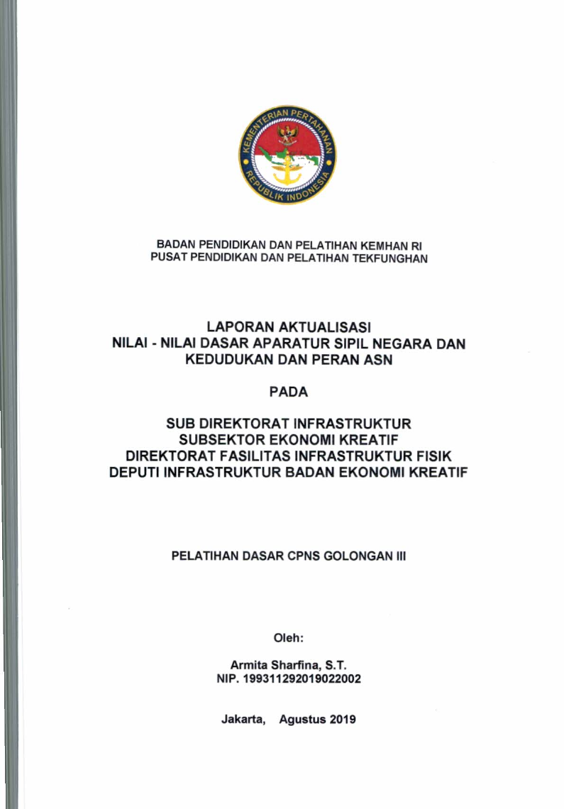 SUB DIREKTORAT INFRASTRUKTUR SUBSEKTOR EKONOMI KREATIF DIREKTORAT FASILITAS INFRASTRUKTUR FISIK DEPUTI INFRASTRUKTUR BADAN EKONOMI KREATIF