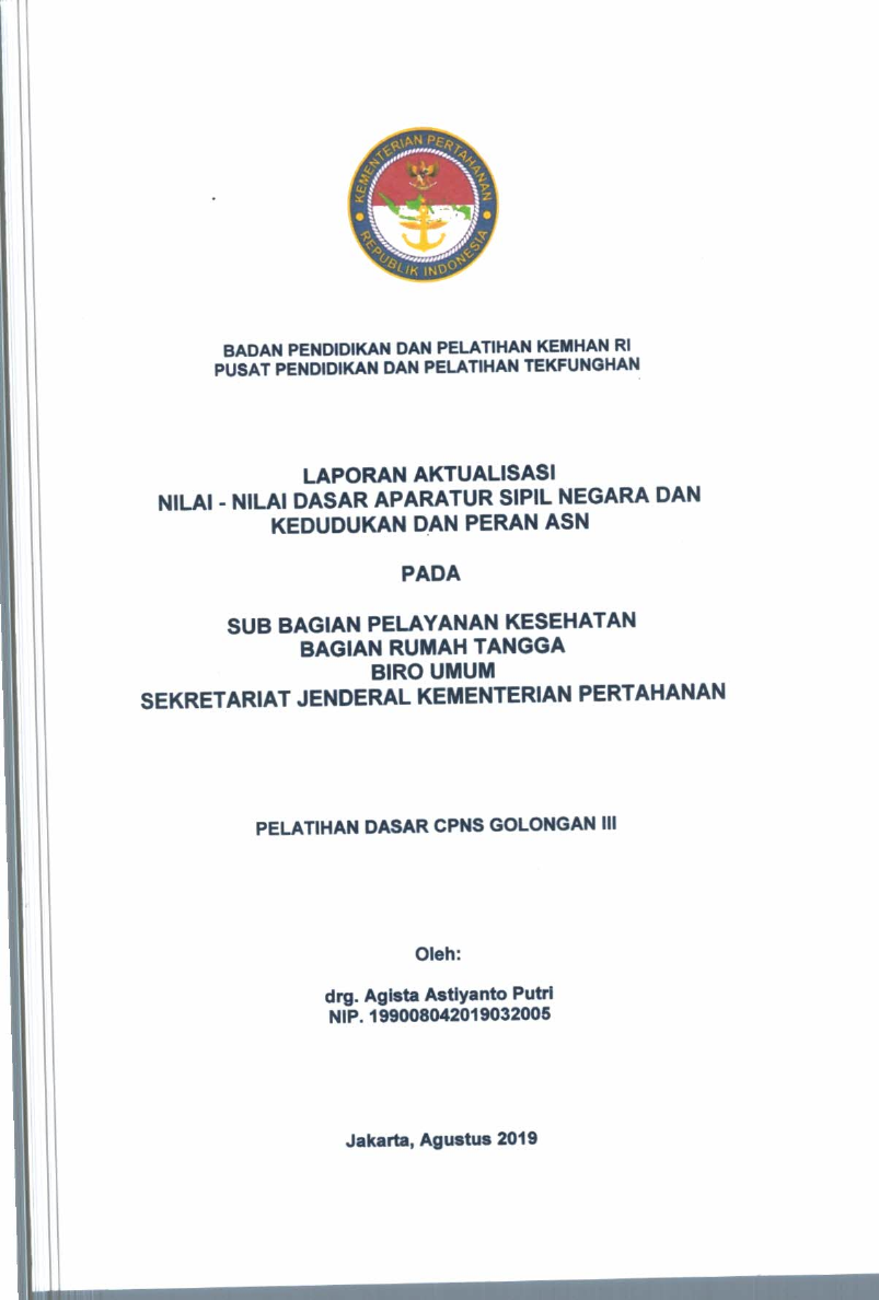 SUB BAGIAN PELAYANAN KESEHATAN BAGIAN RUMAH TANGGA BIRO UMUM SEKRETARIAT JENDERAL KEMENTERIAN PERTAHANAN