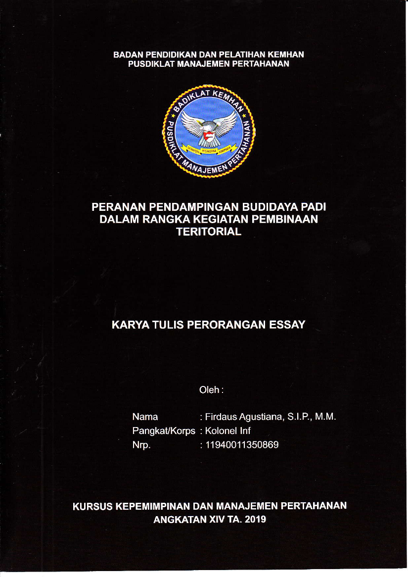 PERANAN PENDAMPINGAN BUDIDAYA PADI DALAM RANGKA KEGIATAN PEMBINAAN TERITORIAL