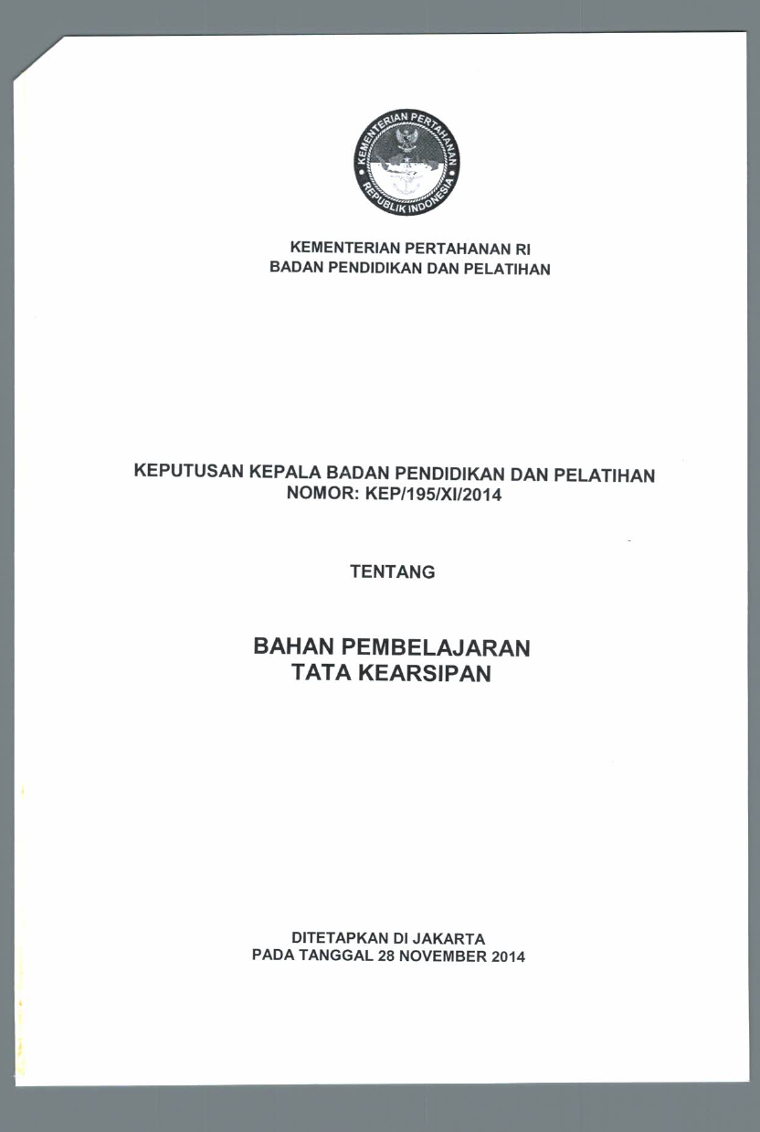 BAHAN PEMBELAJARAN TATA KEARSIPAN