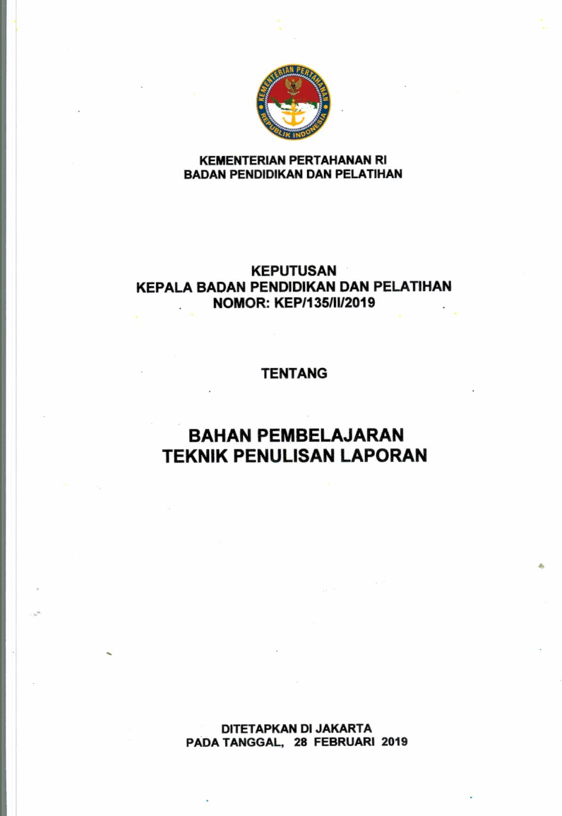 BAHAN PEMBELAJARAN TEKNIK PENULISAN LAPORAN