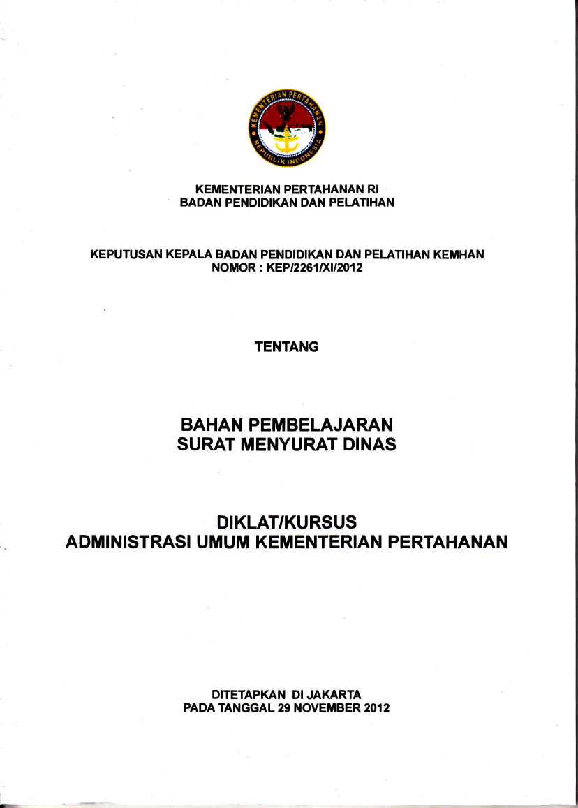 BAHAN PEMBELAJARAN SURAT MENYURAT DINAS