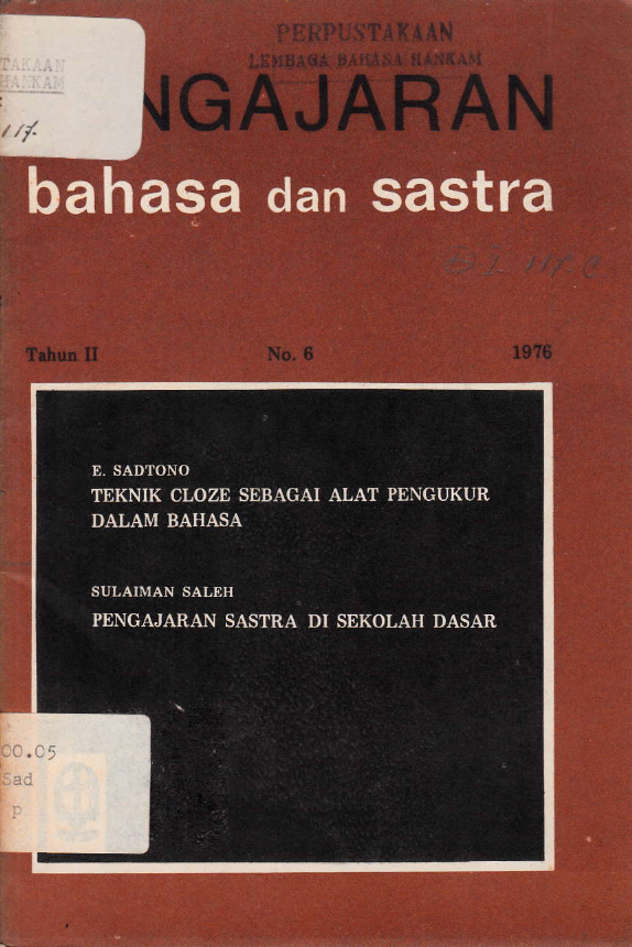 PENGAJARAN BAHASA DAN SASTRA NO. 6 TAHUN II