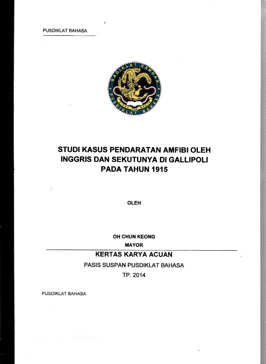 STUDI KASUS PENDARATAN AMFIBI OLEH INGGRIS DAN SEKUTUNYA DI GALLIPOLI PADA TAHUN 1915