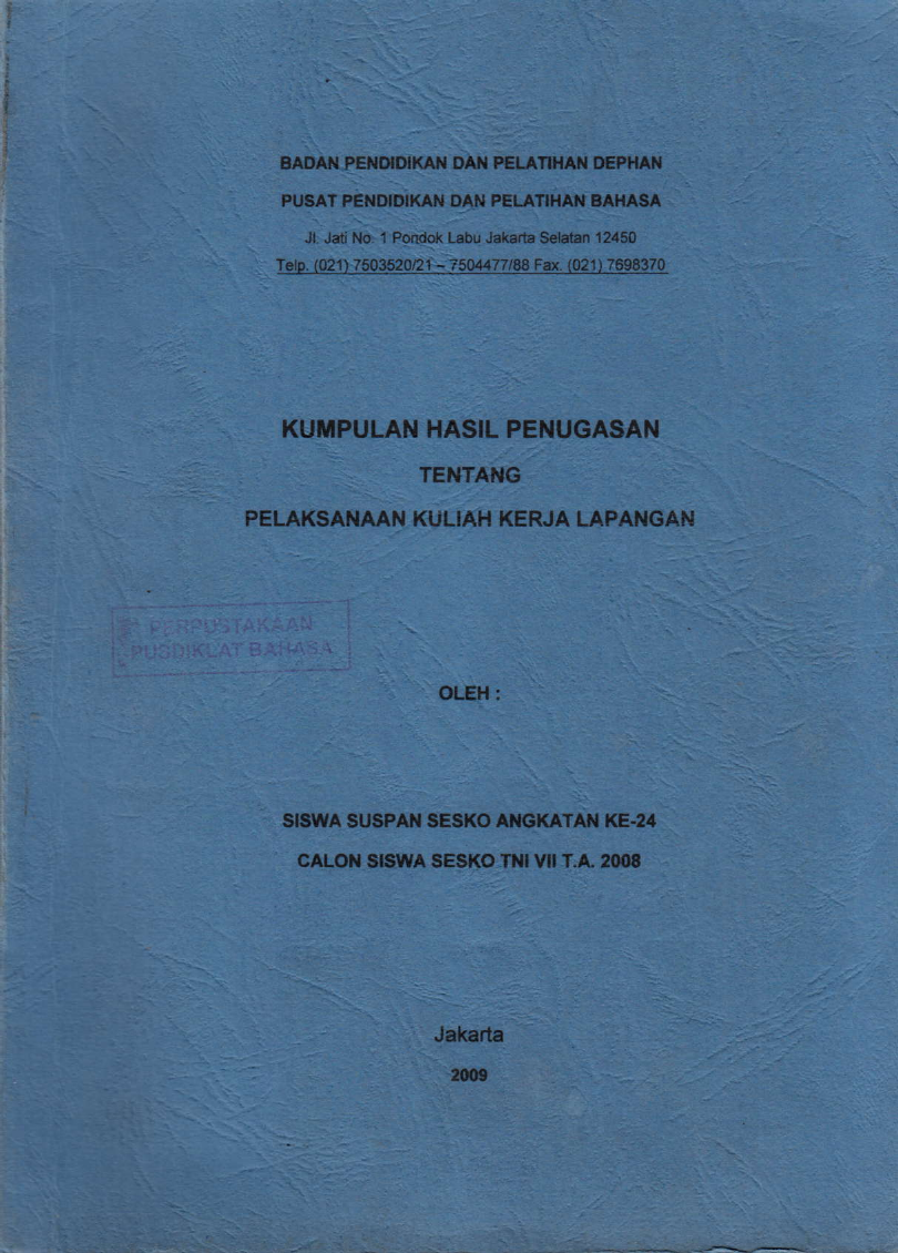 KUMPULAN HASIL PENUGASAN TENTANG PELAKSANAAN KULIAH KERJA LAPANGAN