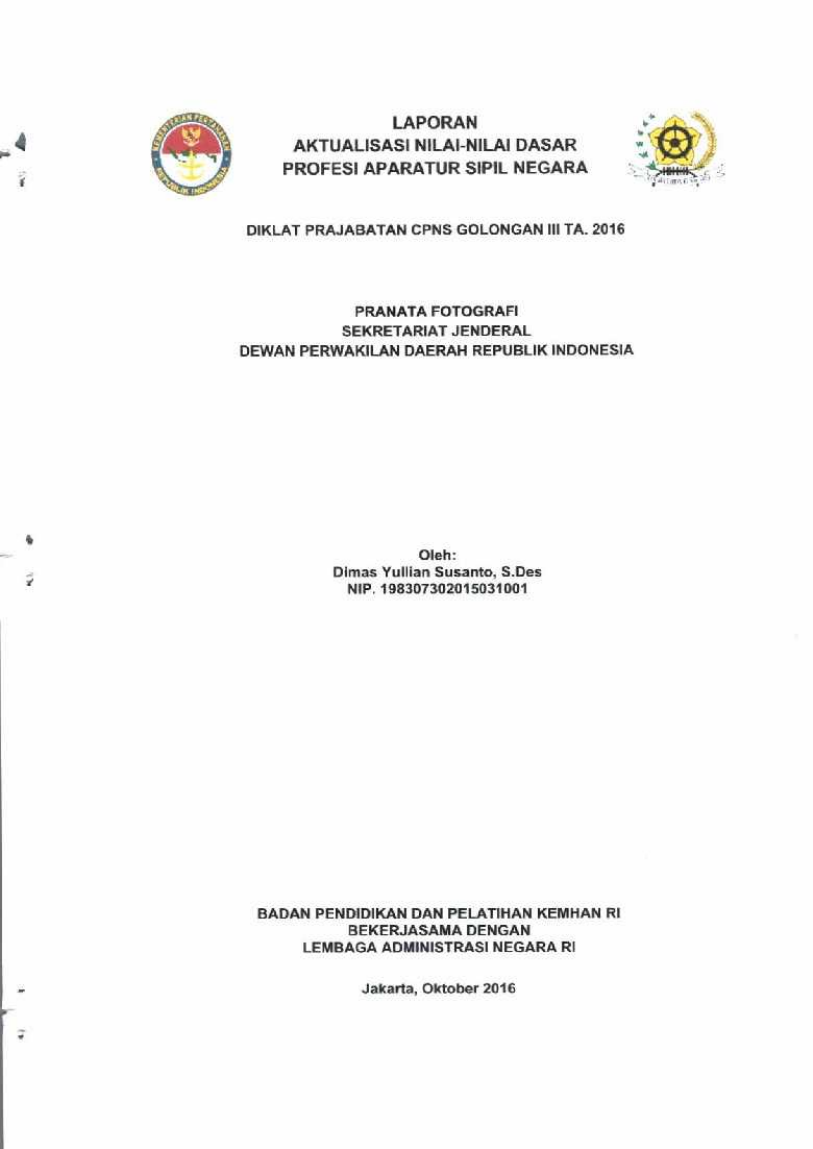 PRANATA FOTOGRAFI SEKRETARIAT JENDERAL DEWAN PERWAKILAN DAERAH REPUBLIK INDONESIA
