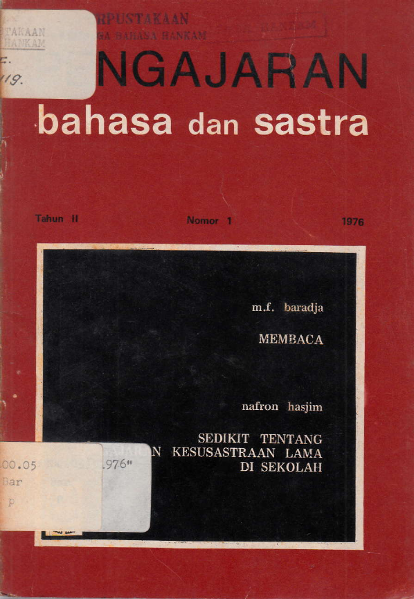 PENGAJARAN BAHASA DAN SASTRA NO. 1 TAHUN II