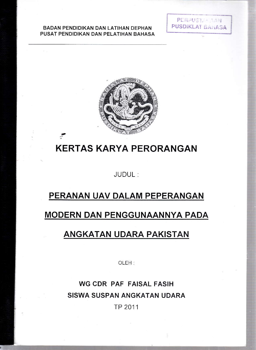 PERANAN UAV DALAM PEPERANGAN MODERN DAN PENGGUNAANNYA PADA ANGKATAN UDARA PAKISTAN