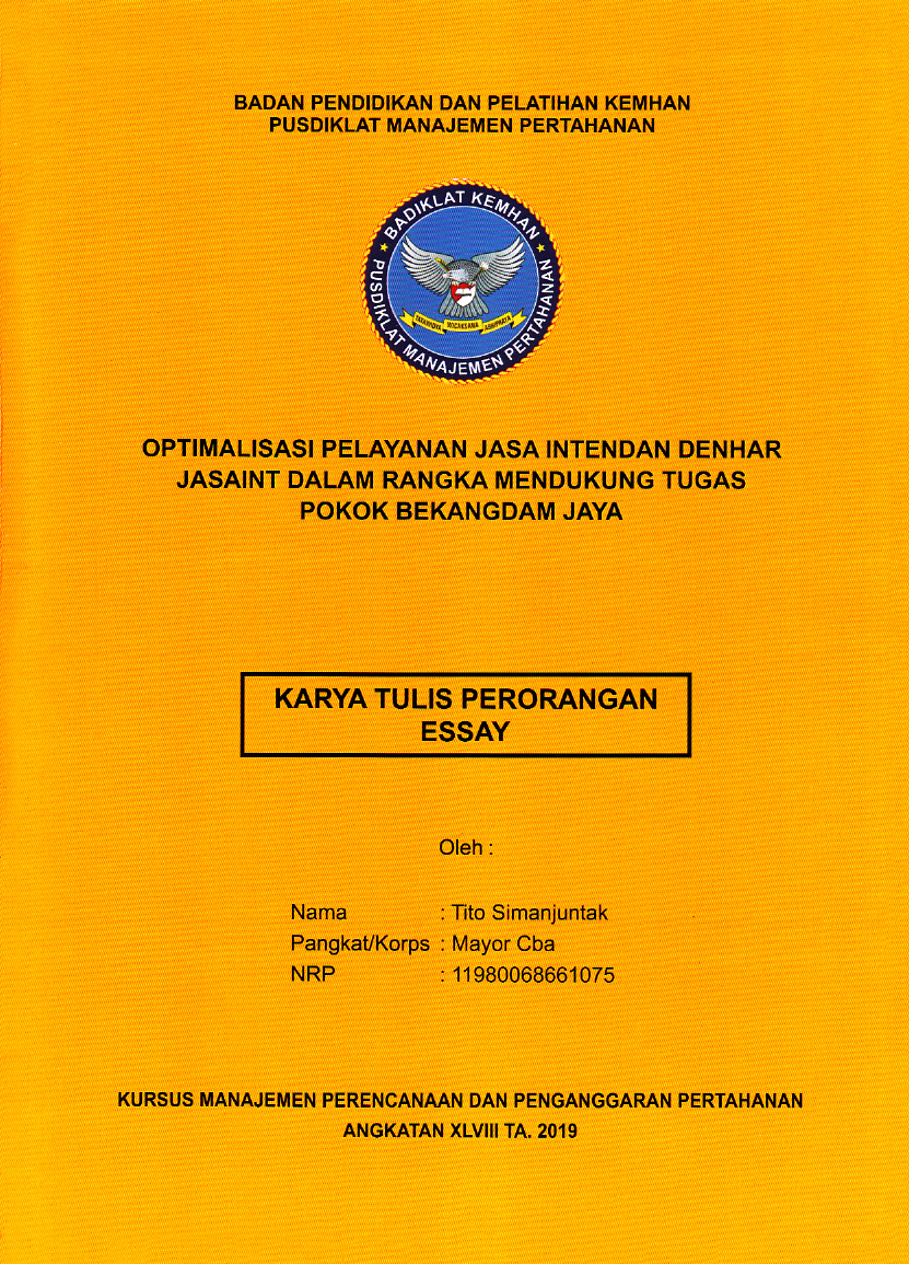 OPTIMALISASI PELAYANAN JASA INTENDAN DENHAR JASAINT DALAM RANGKA MENDUKUNG TUGAS TUGAS POKOK BEKANGDAM JAYA