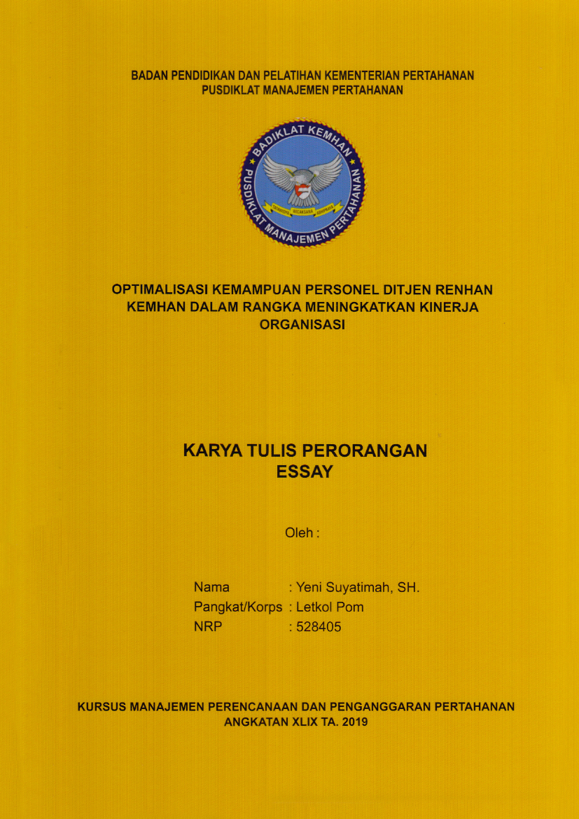 OPTIMALISASI KEMAMPUAN PERSONEL DITJEN RENHAN KEMHAN DALAM RANGKA MENINGKATKAN KINERJA ORGANISASI