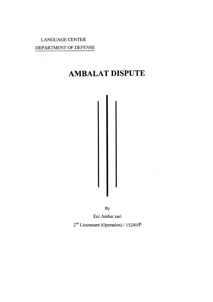 AMBALAT DISPUTE