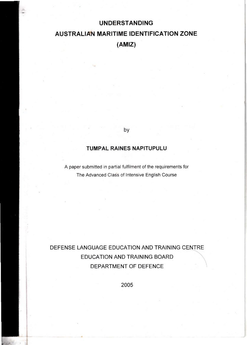 UNDERSTANDING AUSTRALIAN MARITIME IDENTIFICATION ZONE (AMIZ)