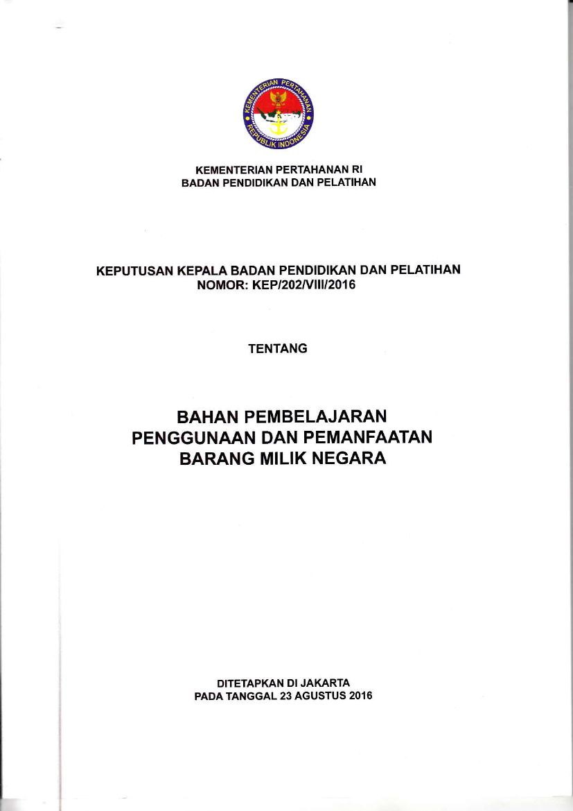 BAHAN PEMBELAJARAN PENGGUNAAN DAN PEMANFAATAN BMN